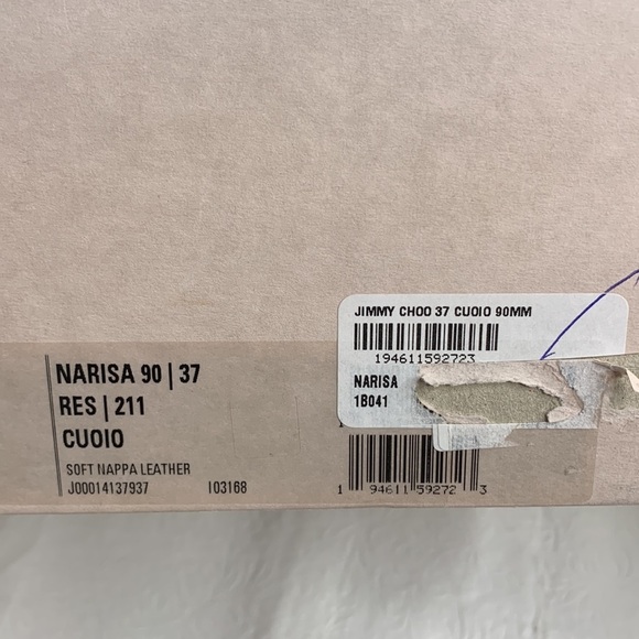 Jimmy Choo‎ Narisa 90 Nappa Leather Wedge Sandals - Picture 7 of 8